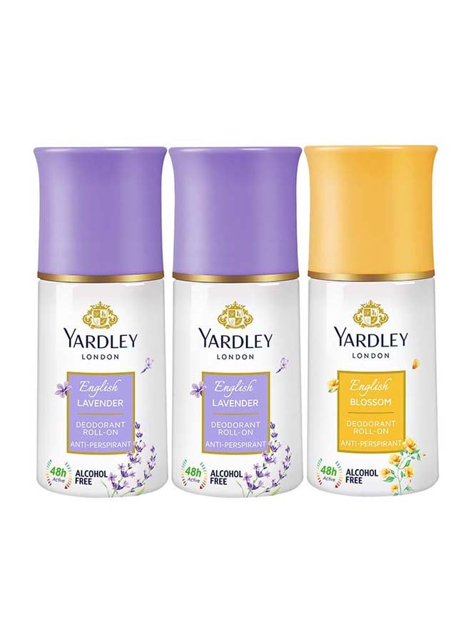 ياردلي طقم هدايا بخاخ الجسم توين برائحة اللافندر الإنجليزي (2 x English Lavender 150ml, English Blossom 150ml)