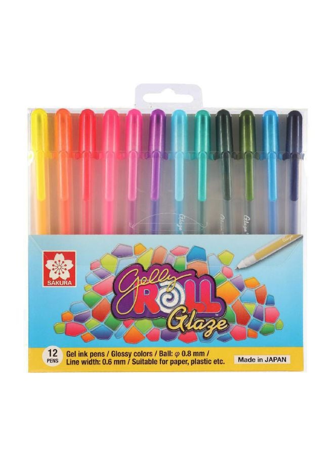 SAKURA 12-Piece Gelly Roll Glaze Gel Ink Pen Multicolour 