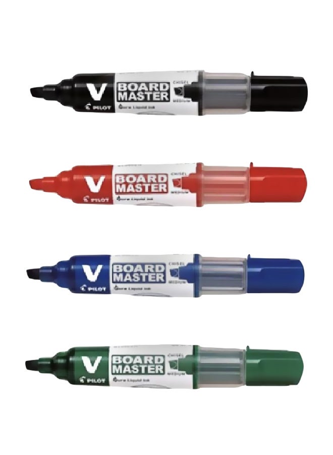 بايلوت قلم ماركر بورد ماستر للسبورة البيضاء مكون من 4 قطع متعدد الألوان