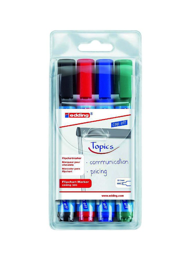 Edding 4-Piece 380 Flip Chart Round Tip Marker Multicolour
