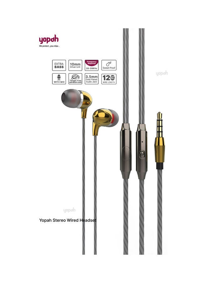 Ultra Bass Universal In-Ear Earphones With Mic Gold - v1602960697/N41239537A_3