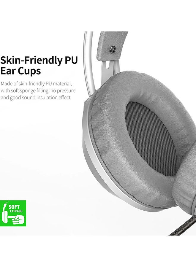 Ajazz - AX120 Luminous Headset 3.5mm Audio USB Connector 50mm Surround Bass Sound Music Headphone Omnidirectional Microphone Soft Breathable Earmuffs Earphones for Computer Office Gaming - Image 1