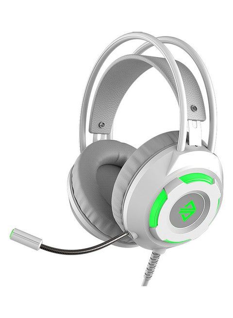 AX120 Luminous Headset 3.5mm Audio USB Connector 50mm Surround Bass Sound Music Headphone Omnidirectional Microphone Soft Breathable Earmuffs Earphones for Computer Office Gaming