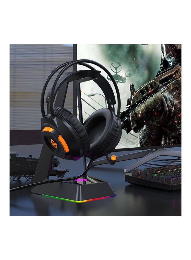 Ajazz - AX120 Luminous Headset 3.5mm Audio USB Connector 50mm Surround Bass Sound Music Headphone Omnidirectional Microphone Soft Breathable Earmuffs Earphones for Computer Office Gaming - Image 1