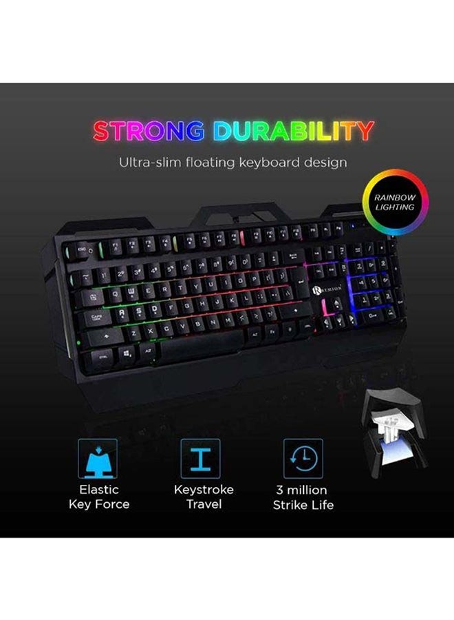 Remson - 4-In-1 Gaming Wired Keyboard With Mouse, Gaming Headset Combo And Mouse Pad English/Arabic - Image 1