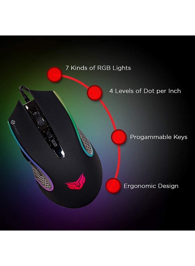 Remson - 4-In-1 Gaming Wired Keyboard With Mouse, Gaming Headset Combo And Mouse Pad English/Arabic - Image 1