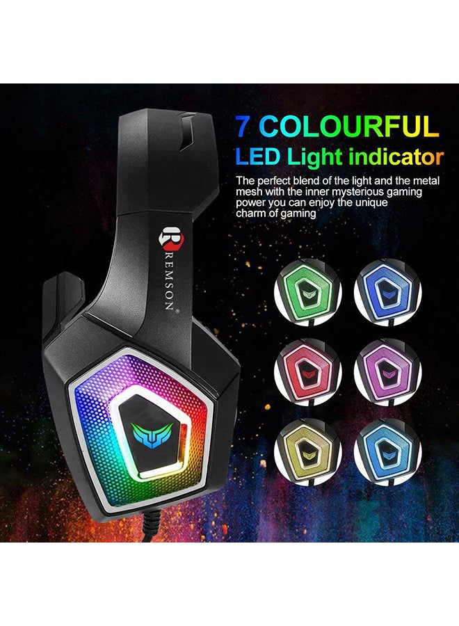 Remson - 4-In-1 Gaming Wired Keyboard With Mouse, Gaming Headset Combo And Mouse Pad English/Arabic - Image 1