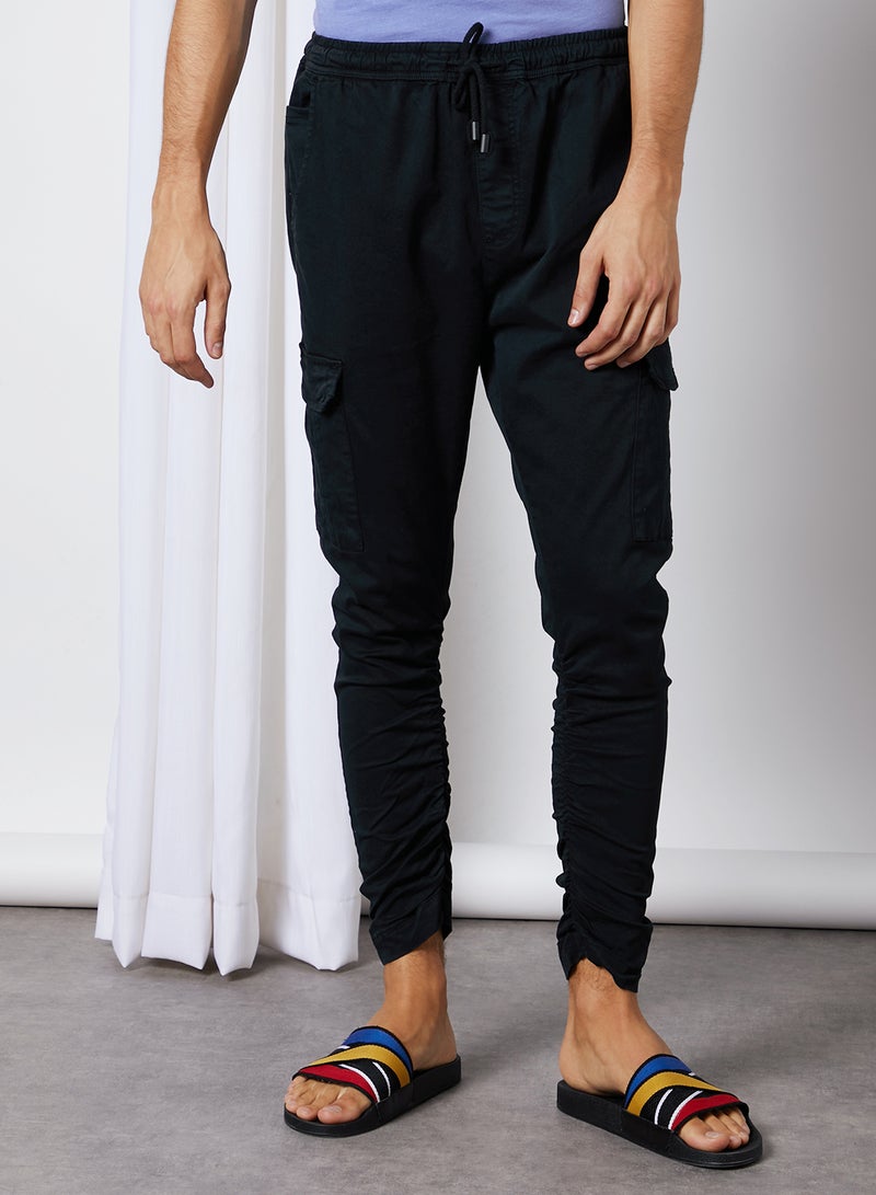 BRAVE SOUL Haddon Cargo Drawcord Hem Joggers Black  - Image 1
