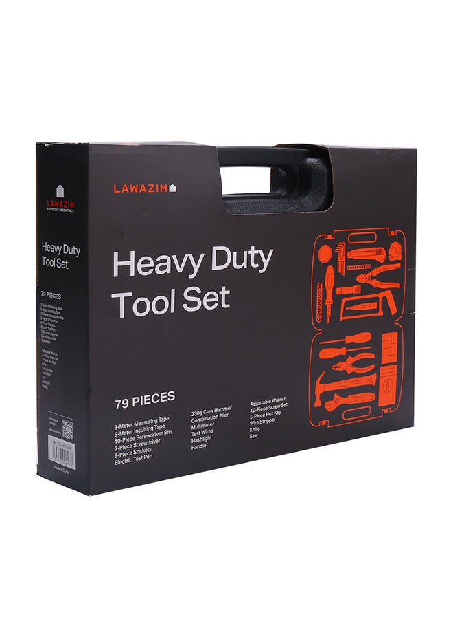 LAWAZIM - 79-Piece Heavy Duty Tool Set Black/Red - Image 1