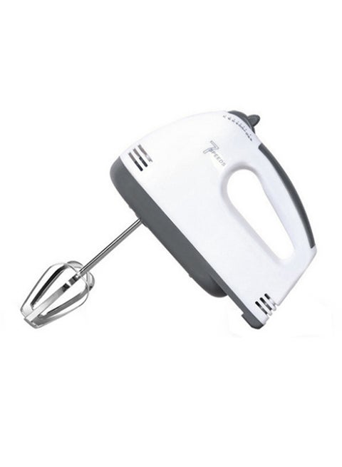 7 Speeds Electric Egg Beater Hand Blender Mixer Grinder White/Silver 13x18x7cm