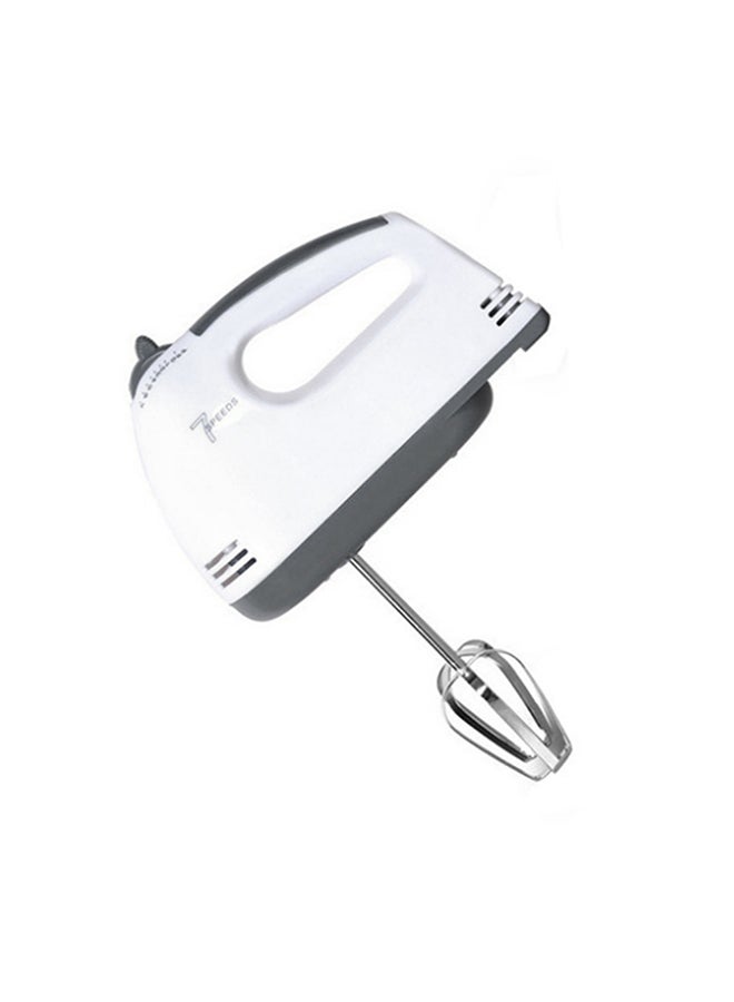 7 Speeds Electric Egg Beater Hand Blender Mixer Grinder White/Silver 13x18x7cm