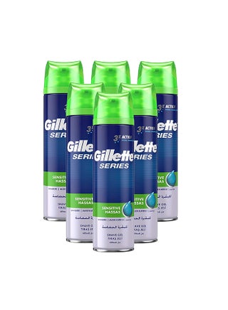 Pack Of 6 Series Sensitive Shaving Gel 200ml - v1603027260/N41215015A_1