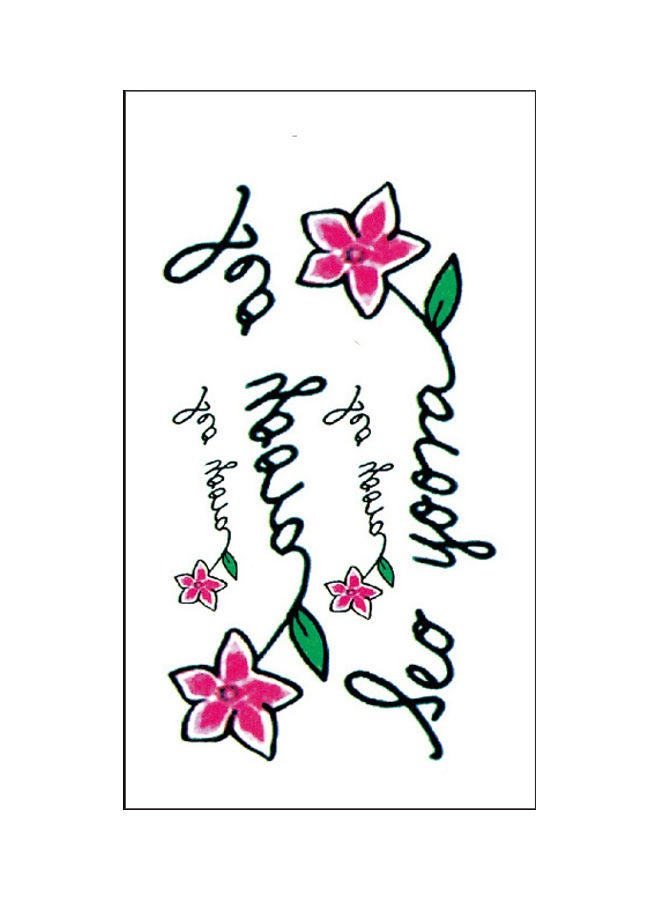 Waterproof Fashionable Temporary Tattoo Sticker Pink/Green - Image 1