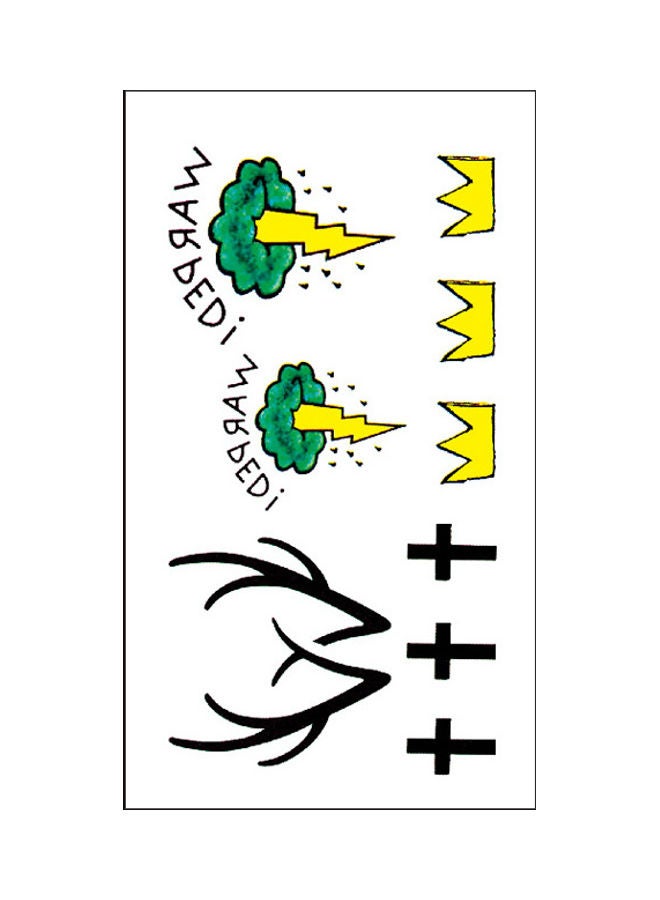 ملصق تاتو مؤقت عصري مقاوم للماء أصفر/أخضر/أسود - Image 1