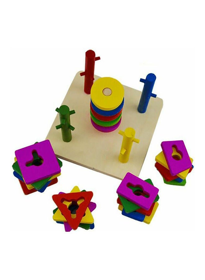 30-Piece Wooden Columns Of Geometric Shapes Blocks Set 