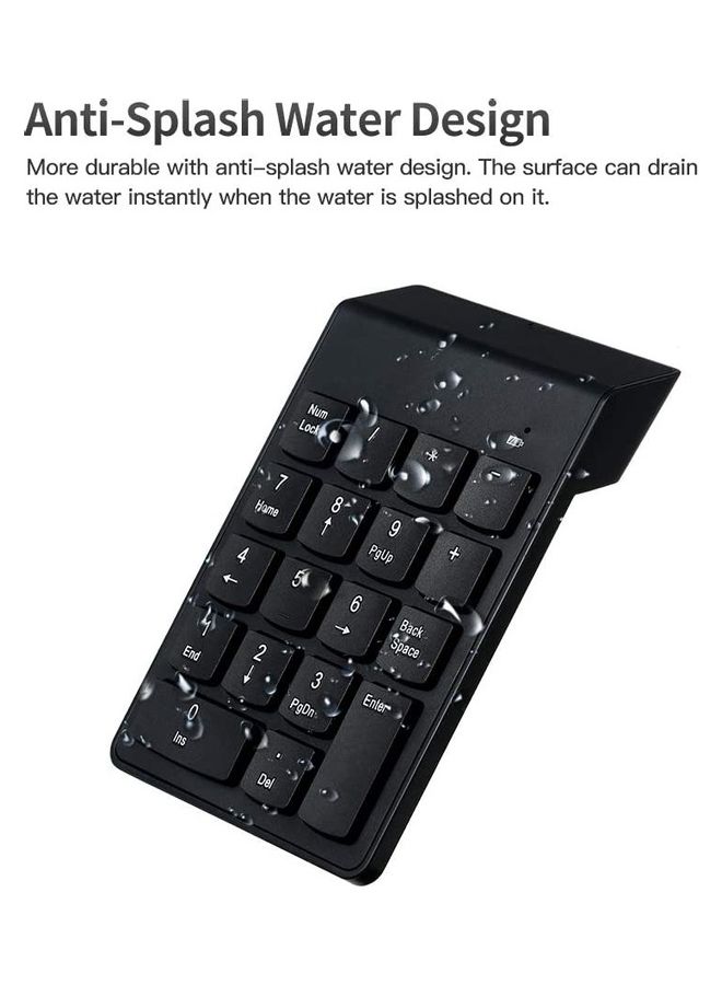 Generic - 18 Keys 2.4G Wireless Mini Numeric Keypad Black - Image 1