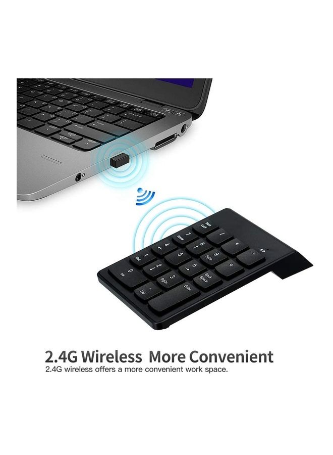 Generic - 18 Keys 2.4G Wireless Mini Numeric Keypad Black - Image 1