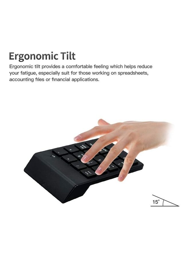 Generic - 18 Keys 2.4G Wireless Mini Numeric Keypad Black - Image 1