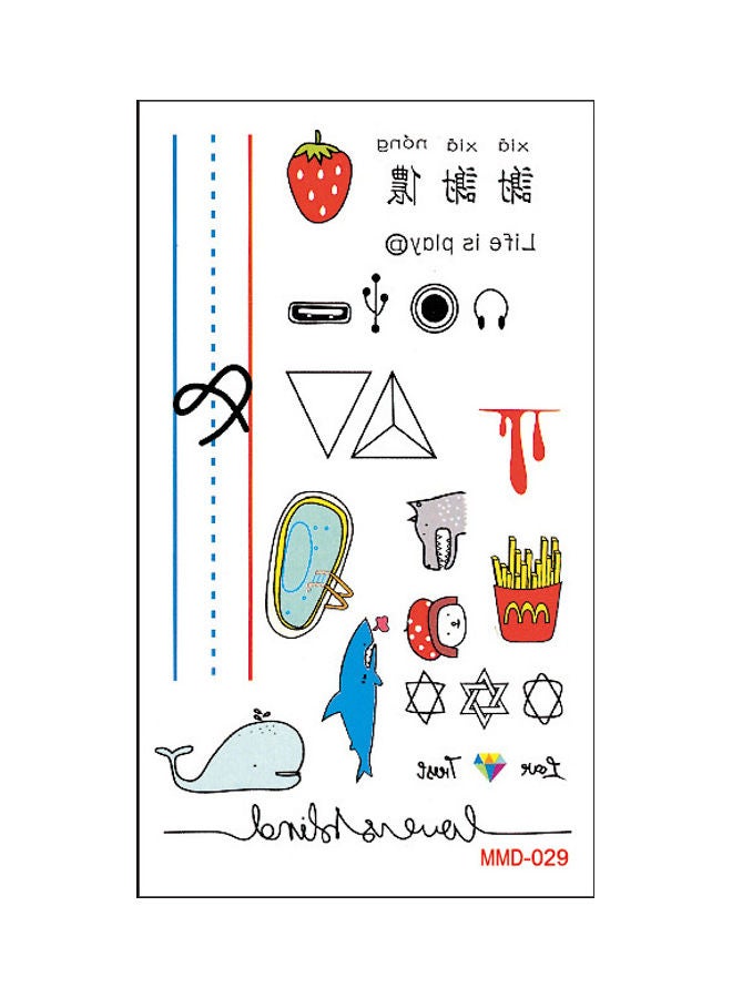 Waterproof Fashionable Temporary Tattoo Sticker Multicolour - Image 1