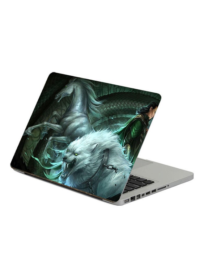 Horse WolfPrinted Laptop Sticker Multicolor