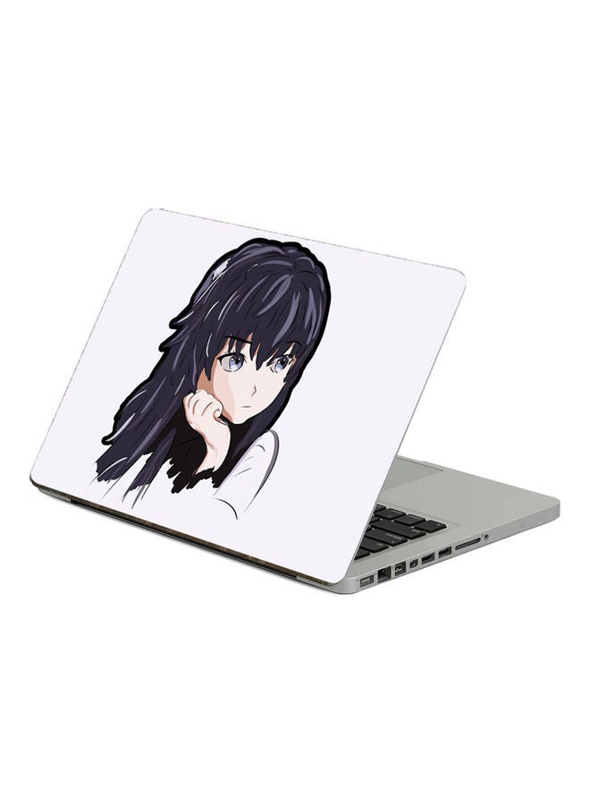 Anime GirlPrinted Laptop Sticker Multicolor