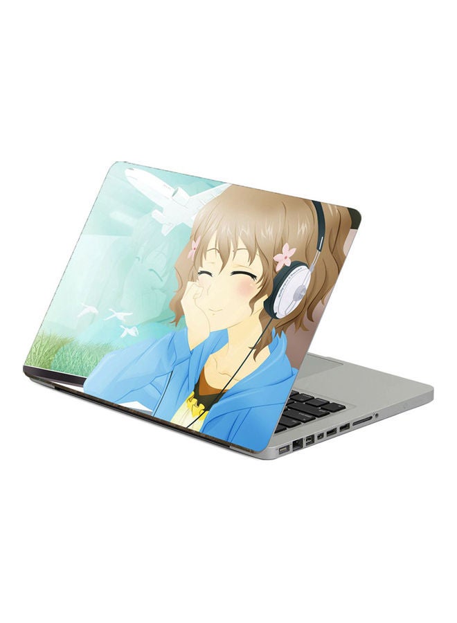 ملصق لابتوب بطبعة فتاة لطيفة متعدد الألوان