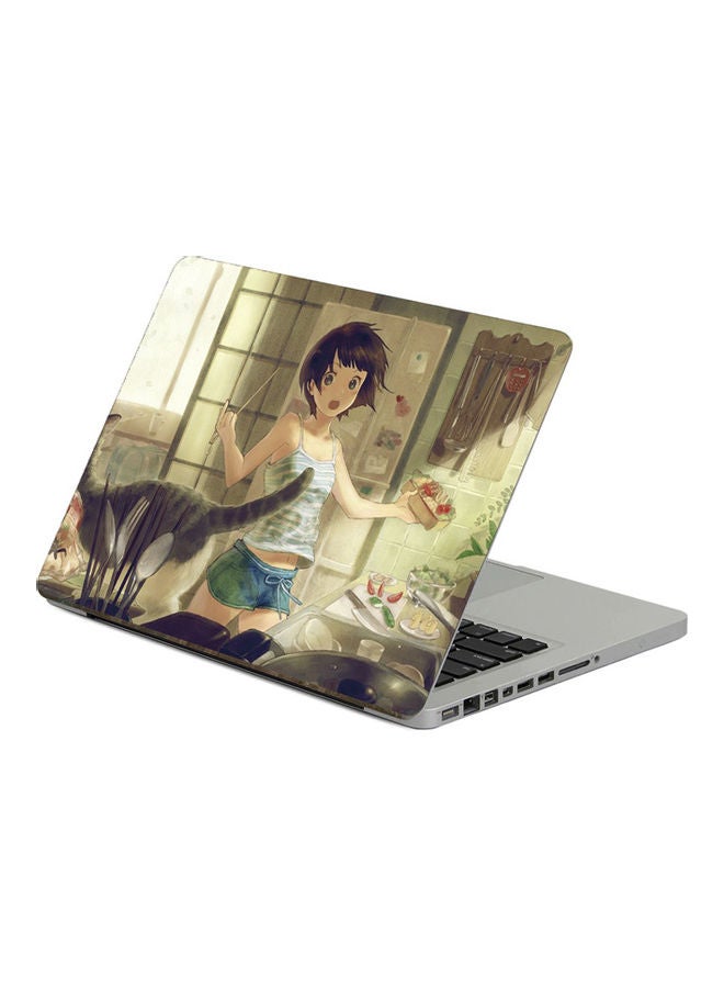 Anime GirlPrinted Laptop Sticker Multicolor 