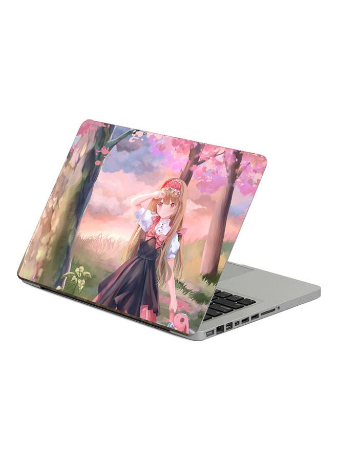 ملصق لابتوب بطبعة فتاة متعدد الألوان