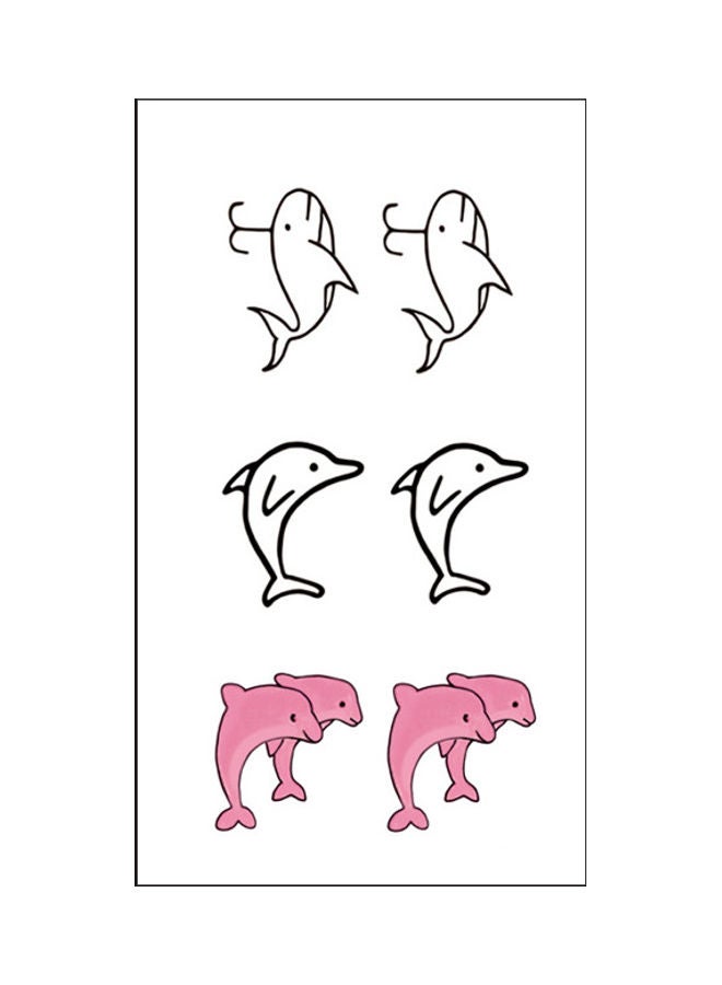 Waterproof Fashionable Temporary Tattoo Sticker Black/Pink - Image 1