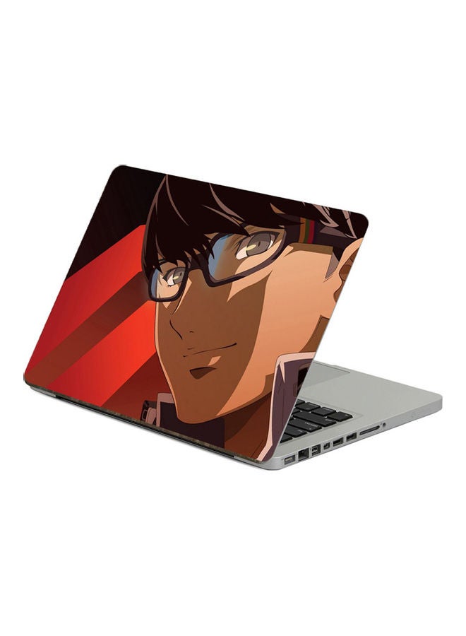 Boy Brunette Printed Laptop Sticker Multicolor