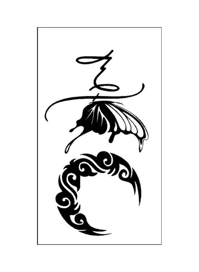 ملصق تاتو مؤقت عصري مقاوم للماء أسود - Image 1