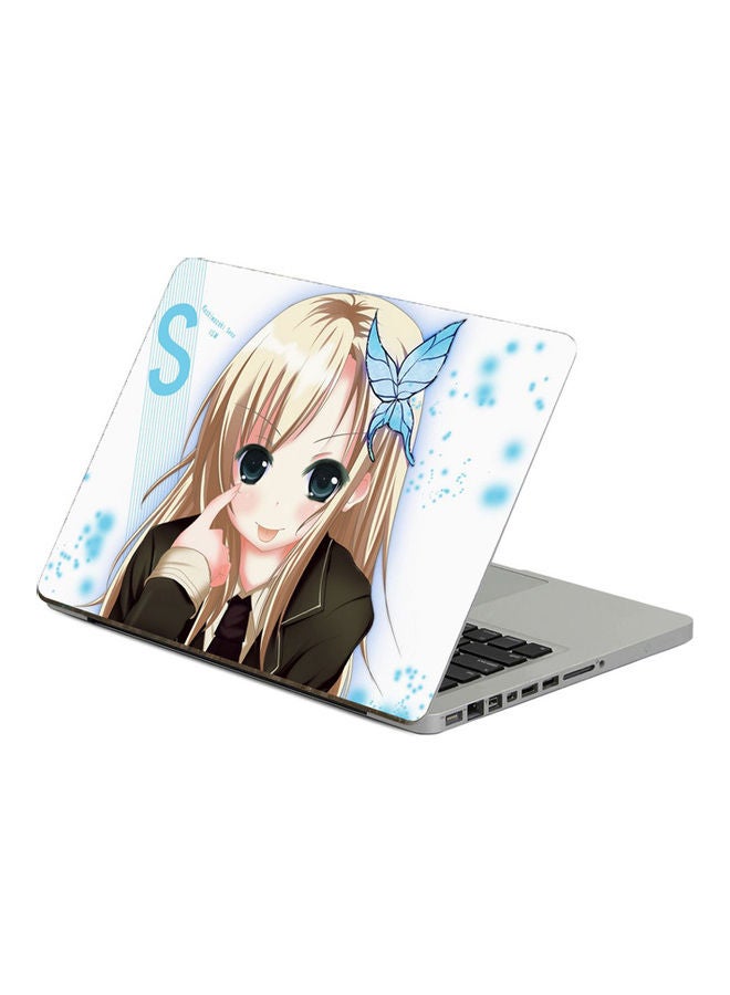ملصق لابتوب بطبعة فتاة أنمي متعدد الألوان