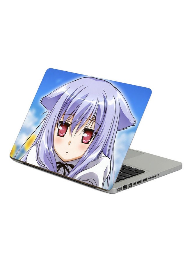 Anime GirlPrinted Laptop Sticker Multicolor