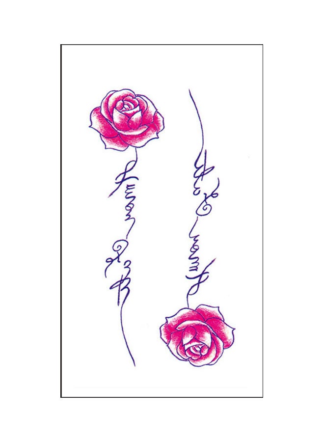 Waterproof Fashionable Temporary Tattoo Sticker Pink/Blue - Image 1