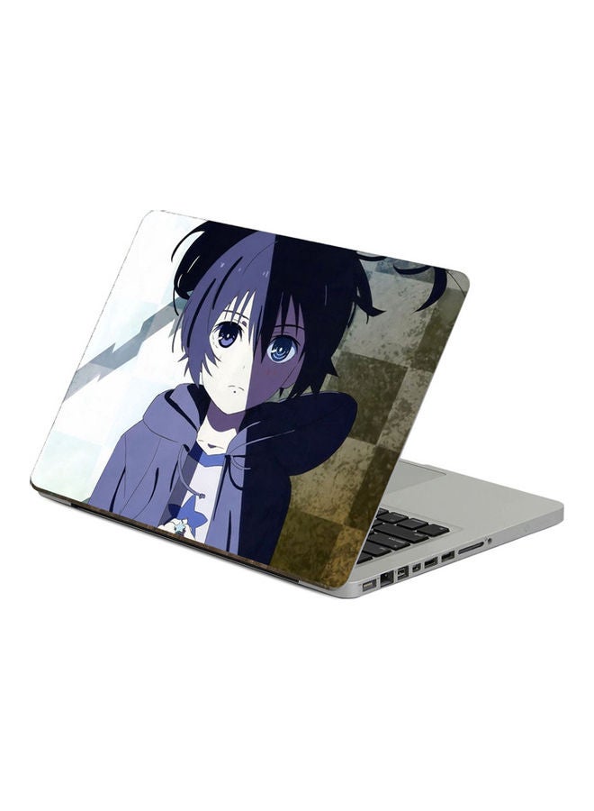 ملصق لابتوب بطبعة فتاة سمراء متعدد الألوان