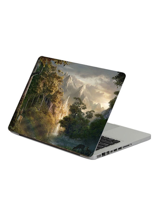 ملصق لابتوب بطبعة خشبية متعدد الألوان