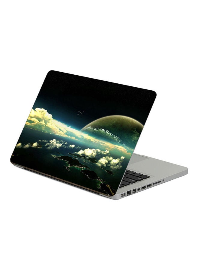 ملصق لابتوب بطبعة غيوم وكواكب متعدد الألوان
