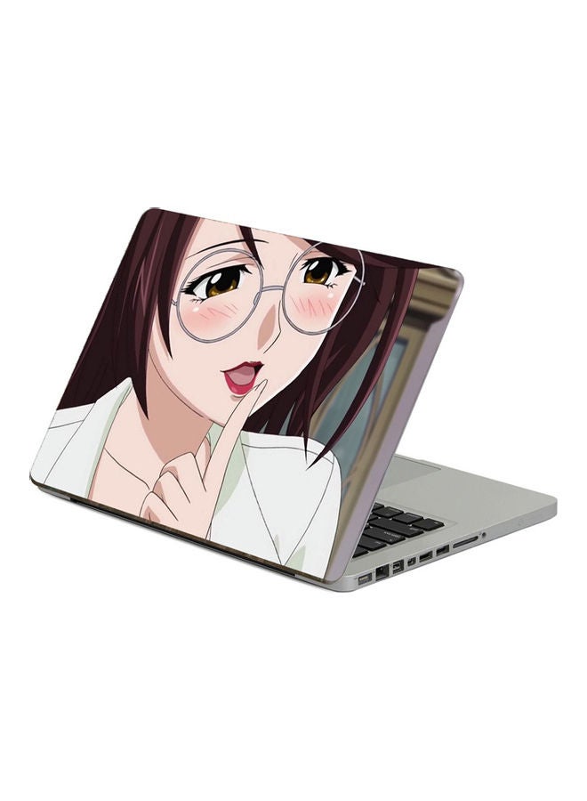 Anime GirlPrinted Laptop Sticker Multicolor