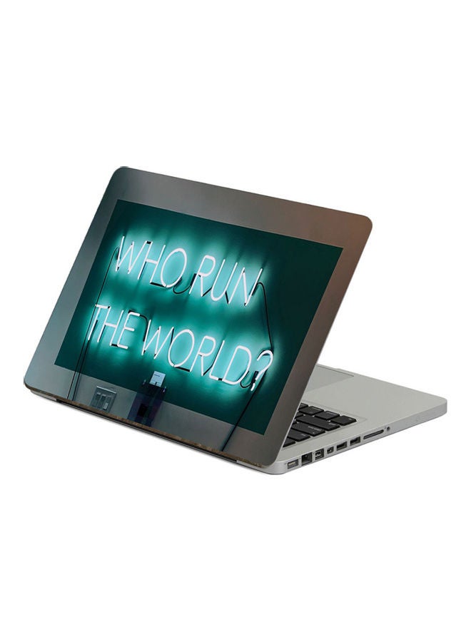 Neon QuestionPrinted Laptop Sticker Multicolor