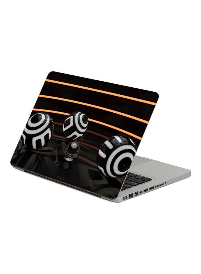 ملصق لابتوب بطبعة كرات مخططة مقاس 13.3 بوصة، بعدة الوان. متعدد الألوان