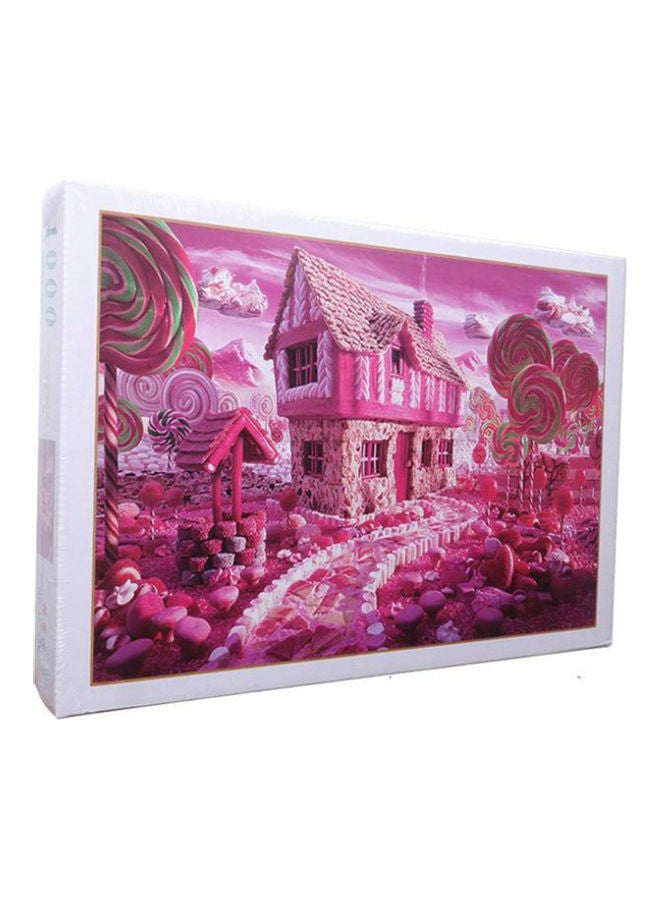 عربست أحجية قطع تركيب بتصميم مدينة حلوى ومصاصات وردية، مكونة من 1000 قطعة. 39x26x5سم - Image 1