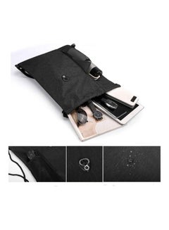 Rock Pow Solid Drawstring Closure Gym Sacks Black  - Image 3