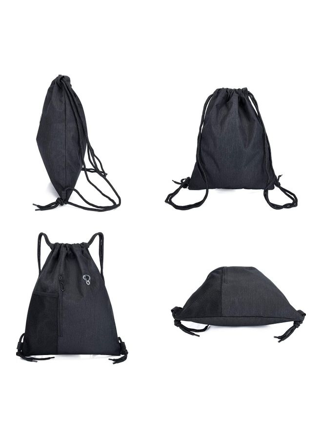 Rock Pow - Solid Drawstring Closure Gym Sacks Black - Image 1