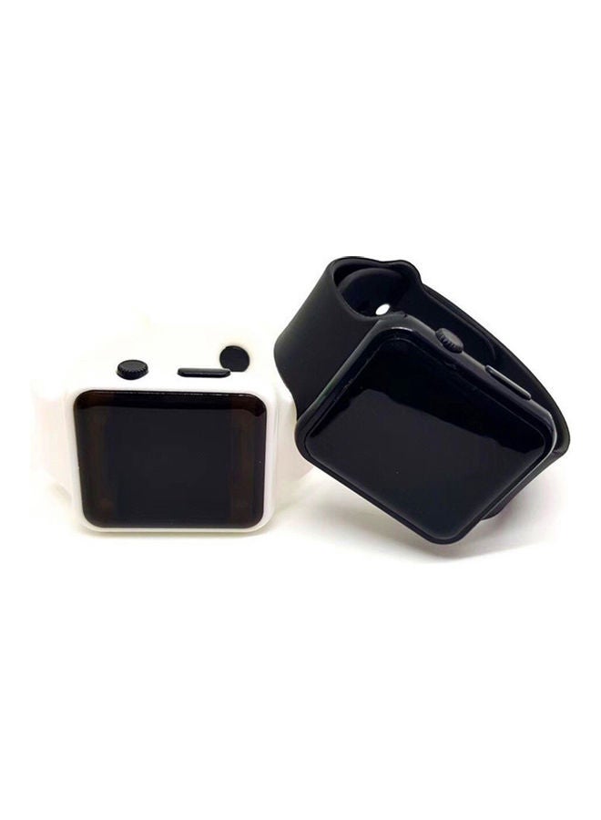 Unisex Rectangle Dial LED Light Digital Display Plastic Electronic Wrist Watch