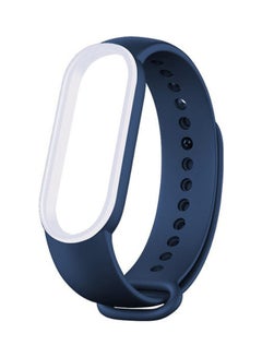 INEIX Soft Silicone Replacement Strap For Xiaomi Mi Band 5 Dark Blue/White  - Image 1