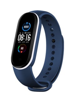 INEIX Soft Silicone Replacement Strap For Xiaomi Mi Band 5 Dark Blue/White  - Image 2