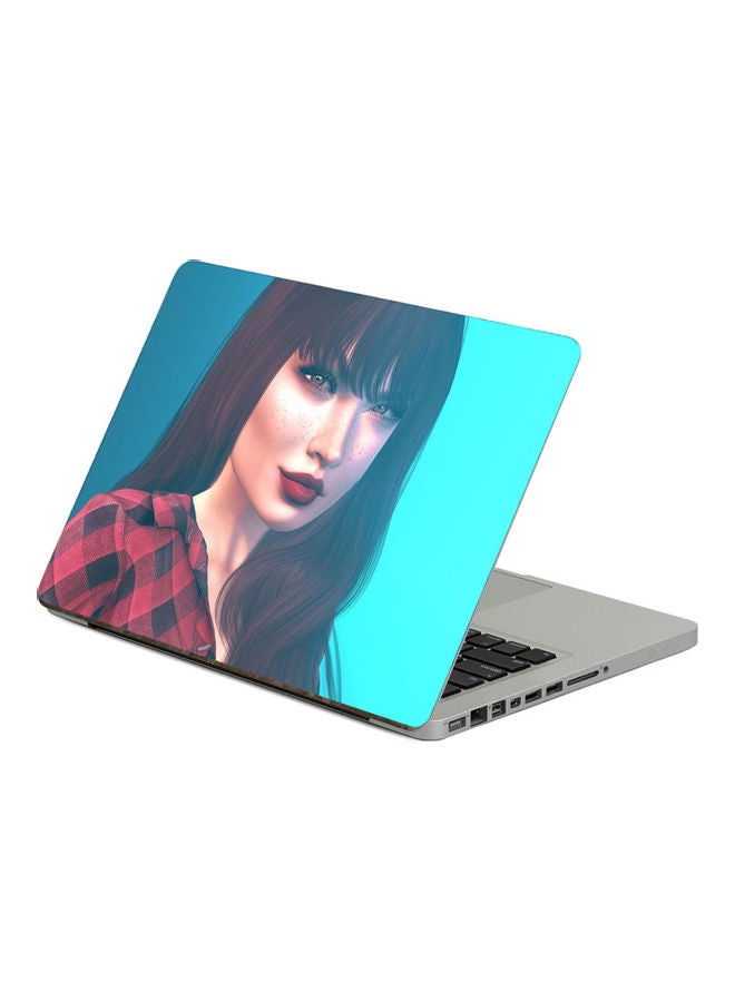 Girl FacePrinted Laptop Sticker 13.3 Inch Multicolor Multicolor
