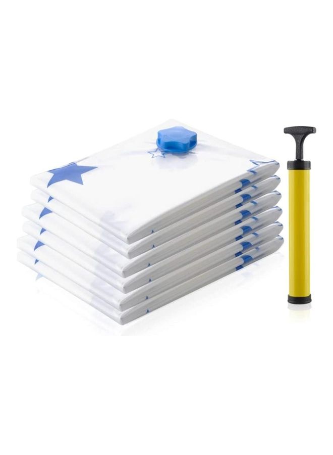 XiuWoo 6 Pieces Vacuum Storage Bags With Pump Multicolour - Image 1