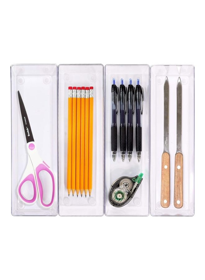 XiuWoo 4 Pack Plastic Drawer Organizers Clear - Image 2