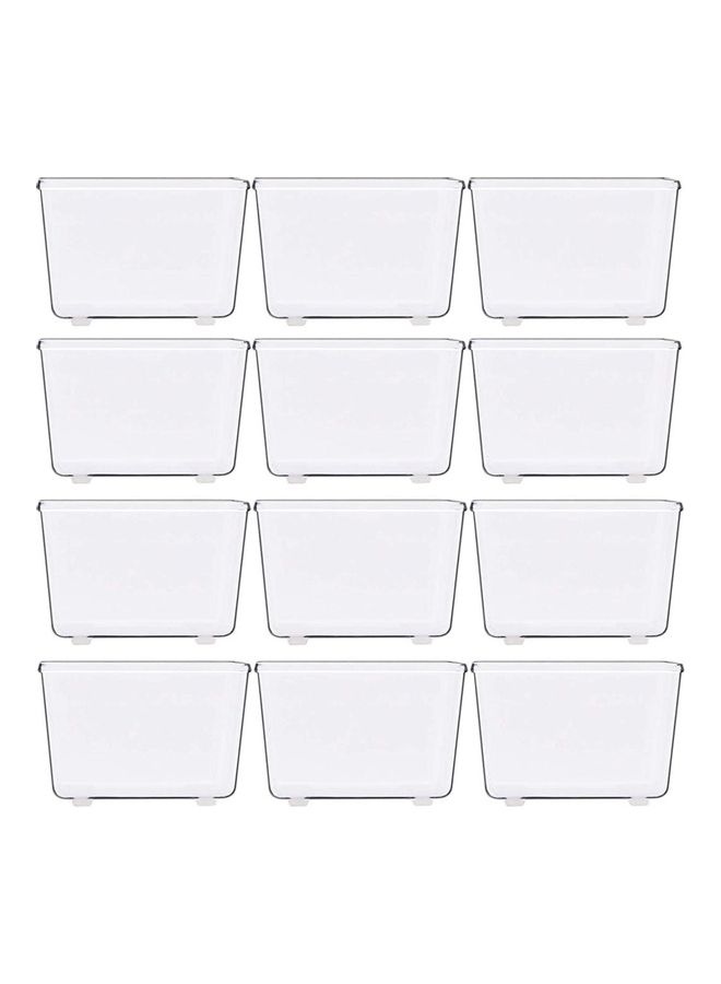 XiuWoo 12 Pieces Plastic Drawer Organizers Clear 3.25x 3.25inch - Image 1